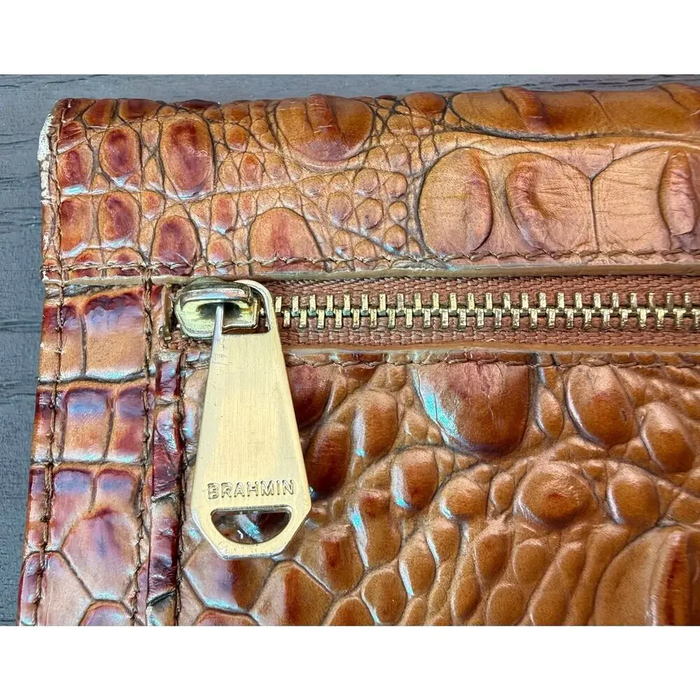 Brahmin Cordelia Pecan Melbourne Wallet With Brahmin Pen